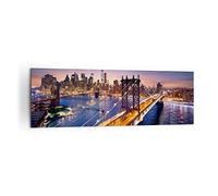 Moderne Impression sur Toile 160x50cm Image Tableau Decoration Murale Usa america new york manhattan Tableaux Decoratifs Muraux Chambre Panoramique Deco Cadre Décoration Salon Art Wall AB160x50-2820