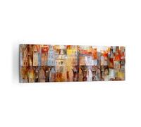 Moderne Impression sur Toile 160x50cm Image Tableau Decoration Murale ville immeuble Grand Tableaux Decoratifs Muraux Chambre Cuisine Panoramique Deco Cadre Décoration Salon Art Wall AB160x50-3476