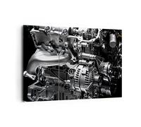 Moderne Impression sur Toile 165x110cm Image Tableau Decoration Murale Moteur modes construction Tableaux Decoratifs Muraux Chambre Triptyque 3 parties Deco Décoration Salon Art Wall CE165x110-1395