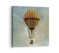Moderne Impression sur Toile 40x40cm Image Tableau Decoration Murale Ballon Voler Des Nuages Tableaux Decoratifs Muraux Chambre Cuisine Carré Deco Cadre Décoration Salon Art Wall Decor AC40x40-5932