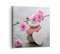 Moderne Impression sur Toile 40x40cm Image Tableau Decoration Murale yoga femme fleur santé Tableaux Decoratifs Muraux Chambre Cuisine Carré Deco Cadre Décoration Salon Art Wall Decor AC40x40-3178