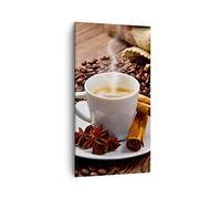 Moderne Impression sur Toile 55x100cm Image Tableau Decoration Murale Café noir petit déjeuner chocolat Grand Tableaux Decoratifs Muraux Chambre Cuisine Vertical Deco Salon Art Wall PA55x100-2152