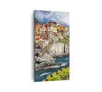 Moderne Impression sur Toile 55x100cm Image Tableau Decoration Murale Italie côte roche paysage Grand Tableaux Decoratifs Muraux Chambre Cuisine Vertical Deco Cadre Salon Art Wall Decor PA55x100-2710