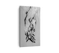 Moderne Impression sur Toile 55x100cm Image Tableau Decoration Murale Manuscrit Mains Noir Et Blanc Grand Tableaux Decoratifs Muraux Chambre Cuisine Vertical Deco Cadre Salon Art Wall PA55x100-4566