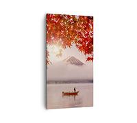 Moderne Impression sur Toile 55x100cm Image Tableau Decoration Murale volcan lac Grand Tableaux Decoratifs Muraux Chambre Cuisine Vertical Deco Cadre Salon Art Wall Decor Design PA55x100-4107