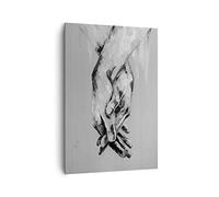Moderne Impression sur Toile 70x100 cm Noir et Blanc Personnes - 4566