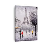 Moderne Impression sur Toile 70x100cm Image Tableau Decoration Murale Architecture paris eiffle france Grand Tableaux Decoratifs Muraux Chambre Cuisine Vertical Deco Cadre Salon Art Wall PA70x100-2961