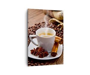 Moderne Impression sur Toile 70x100cm Image Tableau Decoration Murale Café noir petit déjeuner chocolat Grand Tableaux Decoratifs Muraux Chambre Cuisine Vertical Deco Salon Art Wall PA70x100-2152