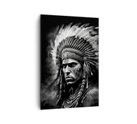 Moderne Impression sur Toile 70x100cm Image Tableau Decoration Murale Indien Tribus Ethnique Grand Tableaux Decoratifs Muraux Chambre Cuisine Vertical Deco Cadre Salon Art Wall Decor PA70x100-5681