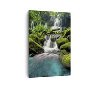 Moderne Impression sur Toile 70x100cm Image Tableau Decoration Murale parc cascade eau Grand Tableaux Decoratifs Muraux Chambre Cuisine Vertical Deco Cadre Salon Art Wall Decor Design PA70x100-3754