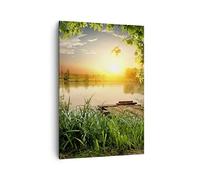 Moderne Impression sur Toile 70x100cm Image Tableau Decoration Murale pont lac Grand Tableaux Decoratifs Muraux Chambre Cuisine Vertical Deco Cadre Salon Art Wall Decor Design PA70x100-3914