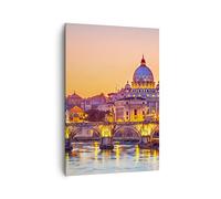 Moderne Impression sur Toile 70x100cm Image Tableau Decoration Murale Rome Italie basilique histoire Grand Tableaux Decoratifs Muraux Chambre Cuisine Vertical Deco Cadre Salon Art Wall PA70x100-2704