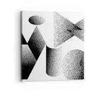 Moderne Impression sur Toile 70x70cm Image Tableau Decoration Murale Géométrique Formes Noir Et Blanc Grand Tableaux Decoratifs Muraux Chambre Carré Deco Cadre Décoration Salon Art Wall AC70x70-5536
