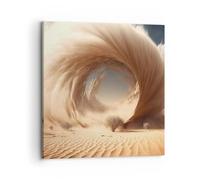 Moderne Impression sur Toile 70x70cm Image Tableau Decoration Murale Sable Désert Une Tempête De Sable Grand Tableaux Decoratifs Muraux Chambre Carré Deco Cadre Décoration Salon Art Wall AC70x70-5710