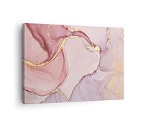 Moderne Impression sur Toile Abstraction Marbre Rose Image Tableau Decoration Murale 70x50cm Deco Cadre Décoration Salon Chambre Cuisine Horizontal Tableaux Decoratifs Muraux Art Wall AA70x50-4528