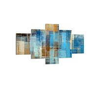 Moderne Impression sur Toile abstraction moderne Image Tableau Decoration Murale 125x70cm Deco Cadre Décoration Salon Chambre Triptyque 5 parties Tableaux Decoratifs Muraux Art Wall EA125x70-3418