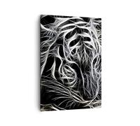 Moderne Impression sur Toile abstraction moderne Image Tableau Decoration Murale 50x70cm Deco Cadre Salon Chambre Cuisine Vertical Petit Tableaux Decoratifs Muraux Art Wall Decor Design PA50x70-3561