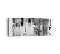 Moderne Impression sur Toile Abstraction Morceau Noir Et Blanc Image Tableau Decoration Murale 140x50cm Deco Décoration Salon Chambre Panoramique Tableaux Decoratifs Muraux Art Wall AB140x50-5192