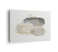 Moderne Impression sur Toile Abstraction Morceau Or Image Tableau Decoration Murale 70x50cm Deco Cadre Décoration Salon Chambre Cuisine Horizontal Tableaux Decoratifs Muraux Art Wall AA70x50-4149