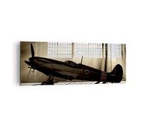 Moderne Impression sur Toile Airplain Hangar vol historique Image Tableau Decoration Murale 140x50cm Deco Cadre Décoration Salon Chambre Panoramique Tableaux Decoratifs Muraux Art Wall AB140x50-2969