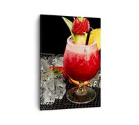 Moderne Impression sur Toile Alcool apéritif cocktail boisson Image Tableau Decoration Murale 50x70cm Deco Cadre Salon Chambre Cuisine Vertical Petit Tableaux Decoratifs Muraux Art Wall PA50x70-2257