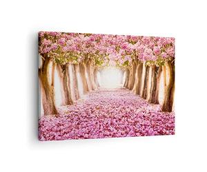 Moderne Impression sur Toile Arbre fleurs cerise nature Image Tableau Decoration Murale 70x50cm Deco Cadre Décoration Salon Chambre Cuisine Horizontal Tableaux Decoratifs Muraux Art Wall AA70x50-2794