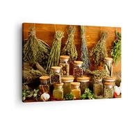 Moderne Impression sur Toile Aromatique parfum bouteille herbes Image Tableau Decoration Murale 70x50cm Deco Cadre Décoration Salon Chambre Horizontal Tableaux Decoratifs Muraux Art Wall AA70x50-2709