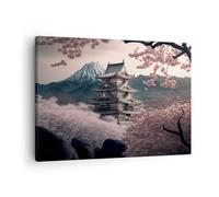 Moderne Impression sur Toile Asie Japon Cerise Japonaise Image Tableau Decoration Murale 70x50cm Deco Cadre Décoration Salon Chambre Horizontal Tableaux Decoratifs Muraux Art Wall AA70x50-5734