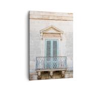 Moderne Impression sur Toile Balcon Antique Architecture Image Tableau Decoration Murale 50x70cm Deco Cadre Salon Chambre Cuisine Vertical Petit Tableaux Decoratifs Muraux Art Wall Decor PA50x70-6082