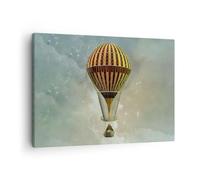 Moderne Impression sur Toile Ballon Voler Des Nuages Image Tableau Decoration Murale 70x50cm Deco Cadre Décoration Salon Chambre Cuisine Horizontal Tableaux Decoratifs Muraux Art Wall AA70x50-5932