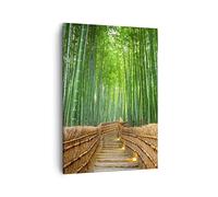 Moderne Impression sur Toile bambou plante Image Tableau Decoration Murale 50x70cm Deco Cadre Salon Chambre Cuisine Vertical Petit Tableaux Decoratifs Muraux Art Wall Decor Design PA50x70-3979