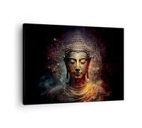 Moderne Impression sur Toile Bouddha Méditation Religion Image Tableau Decoration Murale 70x50cm Deco Cadre Décoration Salon Chambre Horizontal Tableaux Decoratifs Muraux Art Wall AA70x50-5775
