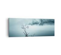 Moderne Impression sur Toile Brouillard Lac Voir Image Tableau Decoration Murale 140x50cm Deco Cadre Décoration Salon Chambre Panoramique Grand Tableaux Decoratifs Muraux Art Wall AB140x50-5324