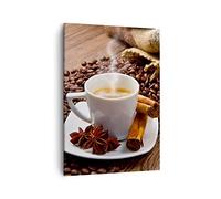 Moderne Impression sur Toile Café noir petit déjeuner chocolat Image Tableau Decoration Murale 50x70cm Deco Cadre Salon Chambre Cuisine Vertical Petit Tableaux Decoratifs Muraux Art Wall PA50x70-2152