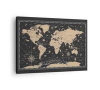 Moderne Impression sur Toile Carte Du Monde Ancien Rétro Image Tableau Decoration Murale 70x50cm Deco Cadre Décoration Salon Chambre Horizontal Tableaux Decoratifs Muraux Art Wall AA70x50-5430