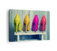 Moderne Impression sur Toile Chaussures colorés classiques mode Image Tableau Decoration Murale 70x50cm Deco Cadre Décoration Salon Chambre Horizontal Tableaux Decoratifs Muraux Art Wall AA70x50-2517