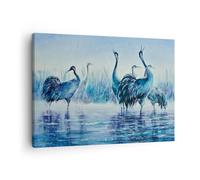Moderne Impression sur Toile Des Oiseaux Paysage Eau Image Tableau Decoration Murale 70x50cm Deco Cadre Décoration Salon Chambre Cuisine Horizontal Tableaux Decoratifs Muraux Art Wall AA70x50-5851