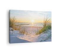 Moderne Impression sur Toile dune plage mer Image Tableau Decoration Murale 70x50cm Deco Cadre Décoration Salon Chambre Cuisine Horizontal Petit Tableaux Decoratifs Muraux Art Wall Decor AA70x50-3989