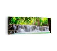 Moderne Impression sur Toile Eau parc nature paysage Image Tableau Decoration Murale 140x50cm Deco Cadre Décoration Salon Chambre Panoramique Grand Tableaux Decoratifs Muraux Art Wall AB140x50-2502