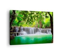 Moderne Impression sur Toile Eau parc nature paysage Image Tableau Decoration Murale 70x50cm Deco Cadre Décoration Salon Chambre Cuisine Horizontal Tableaux Decoratifs Muraux Art Wall AA70x50-2502
