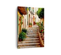 Moderne Impression sur Toile Espagne Ville Architecture Image Tableau Decoration Murale 50x70cm Deco Cadre Salon Chambre Cuisine Vertical Petit Tableaux Decoratifs Muraux Art Wall Decor PA50x70-6036
