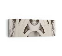 Moderne Impression sur Toile Femme Bouche Mystère Image Tableau Decoration Murale 90x30cm Deco Cadre Décoration Salon Chambre Cuisine Panoramique Tableaux Decoratifs Muraux Art Wall AB90x30-4920