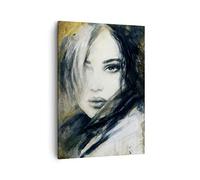 Moderne Impression sur Toile femme visage lèvres Image Tableau Decoration Murale 50x70cm Deco Cadre Salon Chambre Cuisine Vertical Petit Tableaux Decoratifs Muraux Art Wall Decor Design PA50x70-4053