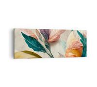 Moderne Impression sur Toile Fleurs Ancien Botanique Image Tableau Decoration Murale 140x50cm Deco Cadre Décoration Salon Chambre Panoramique Grand Tableaux Decoratifs Muraux Art Wall AB140x50-5904