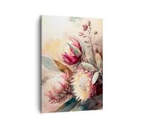 Moderne Impression sur Toile Fleurs Art Déco Botanique Image Tableau Decoration Murale 50x70cm Deco Cadre Salon Chambre Cuisine Vertical Petit Tableaux Decoratifs Muraux Art Wall Decor PA50x70-5751
