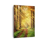 Moderne Impression sur Toile forêt arbre nature Image Tableau Decoration Murale 50x70cm Deco Cadre Salon Chambre Cuisine Vertical Petit Tableaux Decoratifs Muraux Art Wall Decor Design PA50x70-3718