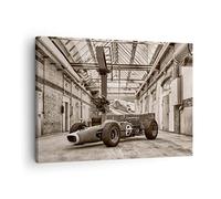 Moderne Impression sur Toile Formule 1 Course Rétro Image Tableau Decoration Murale 70x50cm Deco Cadre Décoration Salon Chambre Cuisine Horizontal Tableaux Decoratifs Muraux Art Wall AA70x50-4918