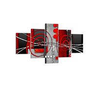 Moderne Impression sur Toile Graphique figures géométriques cercle Image Tableau Decoration Murale 125x70cm Décoration Salon Chambre Triptyque 5 parties Tableaux Decoratifs Muraux Art EA125x70-0599