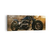 Moderne Impression sur Toile Harley-Davidson Moto Moteur Image Tableau Decoration Murale 140x50cm Deco Cadre Décoration Salon Chambre Panoramique Tableaux Decoratifs Muraux Art Wall AB140x50-4233