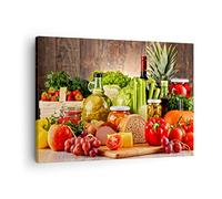Moderne Impression sur Toile La nourriture les légumes le brocoli la viande Image Tableau Decoration Murale 70x50cm Décoration Salon Chambre Horizontal Tableaux Decoratifs Muraux Art AA70x50-3182